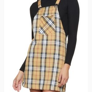 Plaid Overall Dress